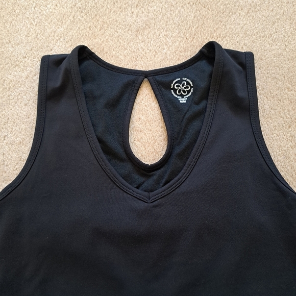 Tuff Athletics Active Top Womens Medium Black Grey Workout Tank Sleeveless - Picture 2 of 15